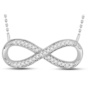 10kt white gold diamond infinity necklace