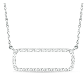 14kt white gold 18in paper clip diamond necklace