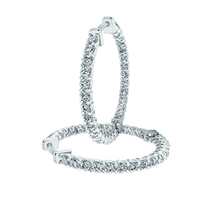 14kt white gold inside-out diamond hoops