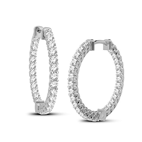 14kt white gold inside-out diamond hoops