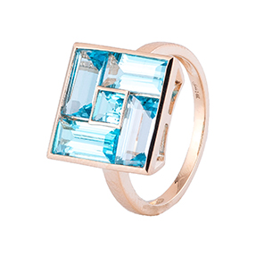 14kt yellow gold blue topaz ring