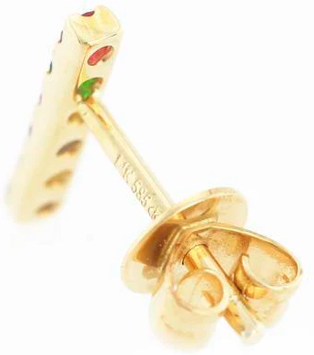 14kt yellow gold multi-color topaz and diamond earrings - Image 3