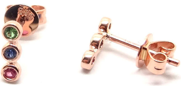 14kt yellow gold multi-color topaz earrings - Image 3